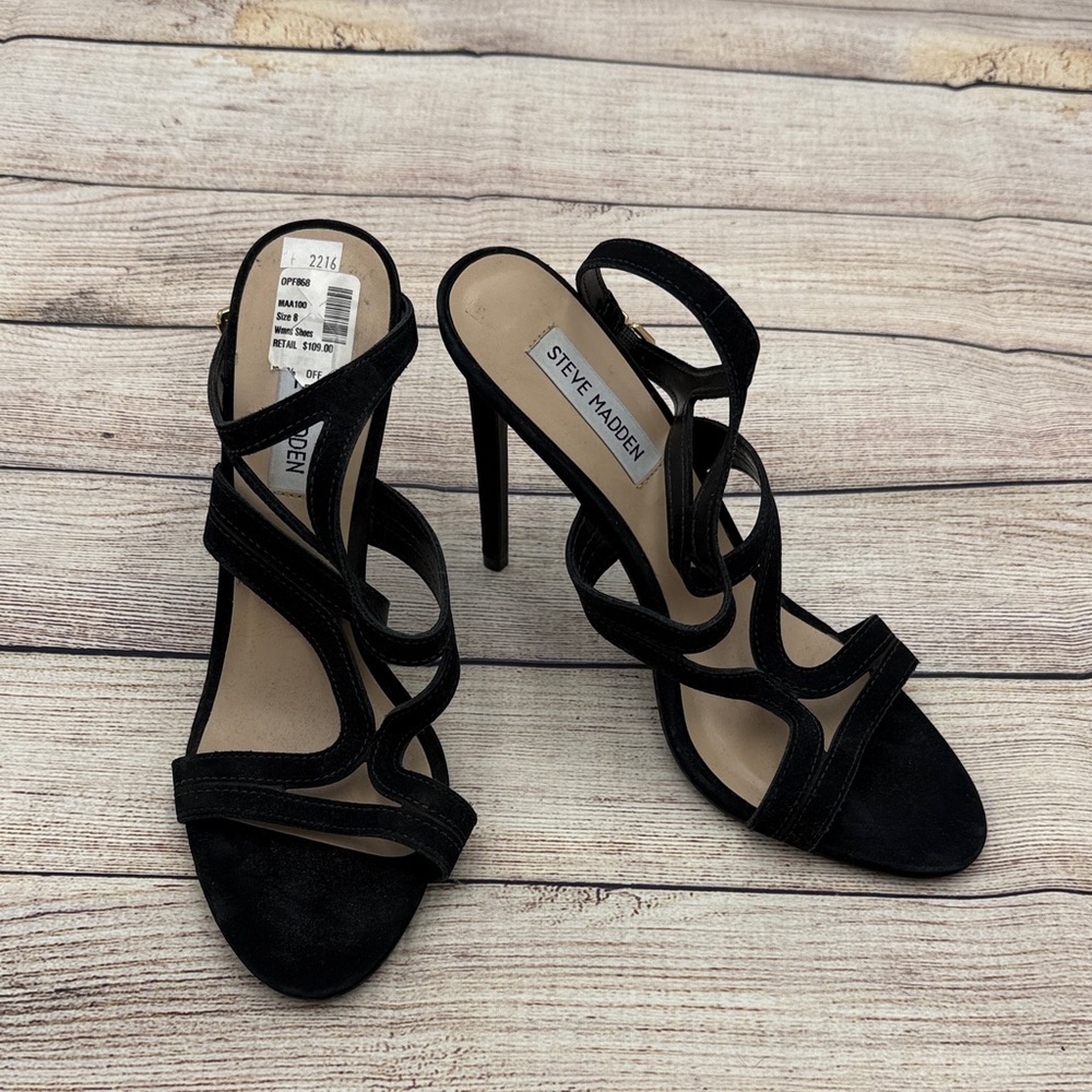 Steve Madden Black Strappy Heels